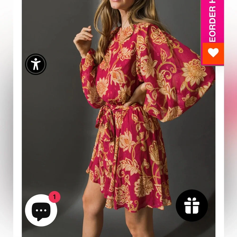 Flying Tomato ONE THAT GOT AWAY WOVEN MINI DRESS Size 2X - Picture 5 of 10